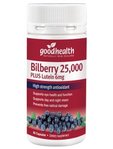 Good Health Bilberry 25,000mg Plus Lutein 6mg 60 caps